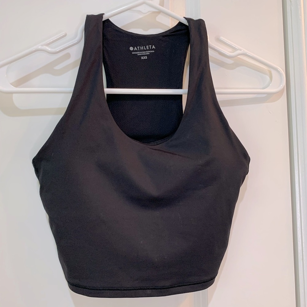 Athleta A-C Ultimate Crop Top Bra Black Size XXSmall